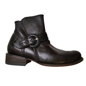 Cuadra Black Leather Ankle Boots with Buckle Size 6.5 Boho Handmade Designer Wes